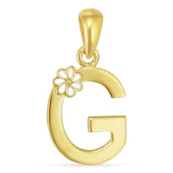 bokstav g anheng i forgylt sølv
