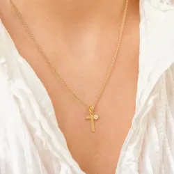 bokstav t anheng i forgylt sølv