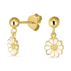 7 mm margeritt ørestikker i forgylt sølv - Maggie