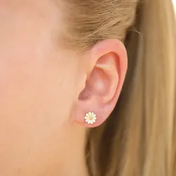 6,5 mm margeritt ørestikker i forgylt sølv - Maggie