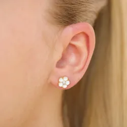 8,5 mm margeritt zirkon ørestikker i forgylt sølv - Majse