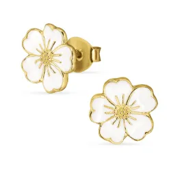 11 mm forglemmegei ørestikker i forgylt sølv