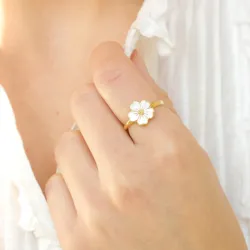 forglemmegei ring i forgylt sølv