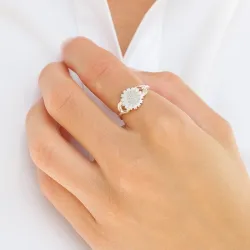 10 mm margeritt ring i sølv - Marie