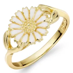 10 mm margeritt ring i forgylt sølv - Marie