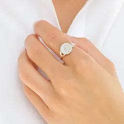 11 mm margeritt ring i sølv - Marie