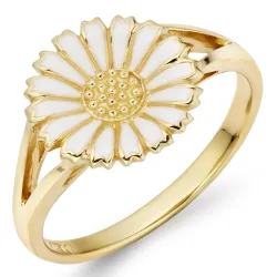 10 mm margeritt ring i forgylt sølv
