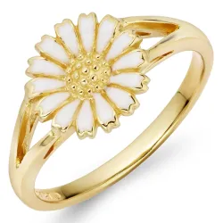 10 mm margeritt ring i forgylt sølv - Marie