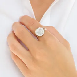 14 mm margeritt ring i sølv - Marie