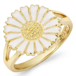 14 mm margeritt ring i forgylt sølv - Marie