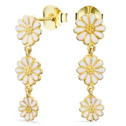 margeritt øredobber i forgylt sølv