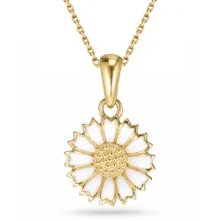 11 mm margeritt halskjede med anheng i forgylt sølv - Marie