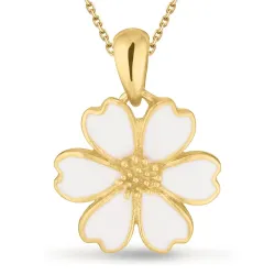 margeritt anheng med halskjede i forgylt sølv - Magda