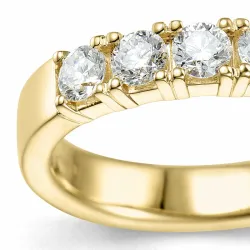 lab grown diamant alliansering i 14 karat gull 5 x 0,20 ct