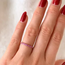 rosa safir alliansering i 14 karat gull 0,57 ct