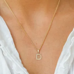 bokstav d anheng i 8 karat - My Letter