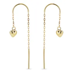 lange hjerte kjedeøreringer i 8 karat - Gold Collection