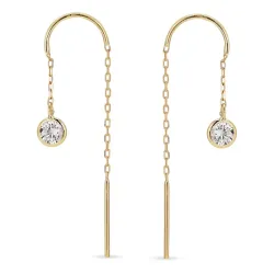lange zirkon kjedeøreringer i 8 karat - Gold Collection