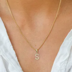 bokstav s anheng i 8 karat - My Letter
