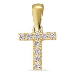 bokstav t anheng i 8 karat - My Letter