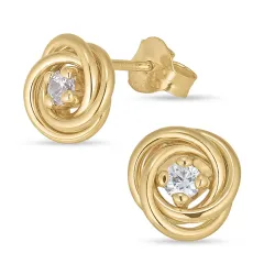 øredobber i 8 karat med zirkon - Gold Collection