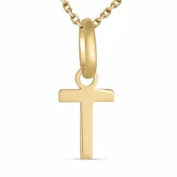 bokstav t halskjede i forgylt sølv med anheng i 8 karat - My Letter