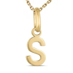 bokstav s halskjede i forgylt sølv med anheng i 8 karat - My Letter