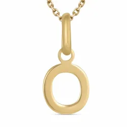 bokstav o halskjede i forgylt sølv med anheng i 8 karat - My Letter