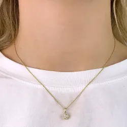 rundt zirkon anheng i 9 karat gull - Gold Collection