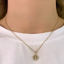 firkløver zirkon anheng i 9 karat gull - Gold Collection