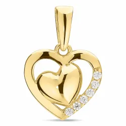 hjerte zirkon anheng i 8 karat - Gold Collection