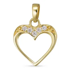 hjerte zirkon anheng i 8 karat - Gold Collection