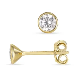 4 mm ørestikker i 8 karat med zirkon - Gold Collection