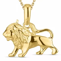 stjernetegn løven halskjede i forgylt sølv med anheng i 8 karat - Gold Collection