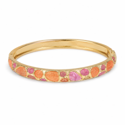 vanntett rosa bangle i forgylt stål - OCEANA