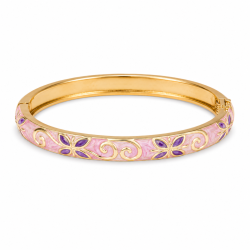 vanntett blomst rosa bangle i forgylt stål - OCEANA
