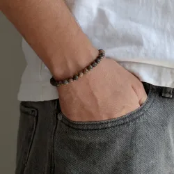 blå labradoritt armbånd i nylon med justerbar snor
