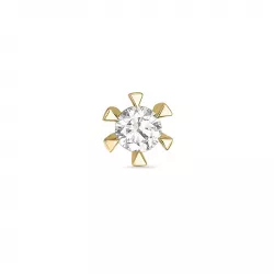 1 x 0,13 ct diamant solitaireørepynt i 14 karat gull med diamant 