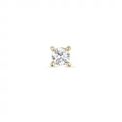 1 x 0,08 ct diamant solitaireørepynt i 14 karat gull med diamant 