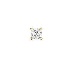 1 x 0,08 ct diamant solitaireørepynt i 14 karat gull med diamant 