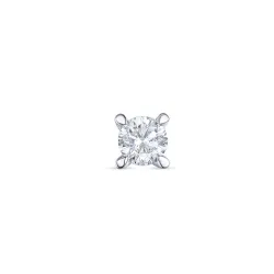 1 x 0,10 ct diamant solitaireørepynt i 14 karat hvitt gull med diamant 