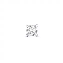 1 x 0,11 ct diamant solitaireørepynt i 14 karat hvitt gull med diamant 