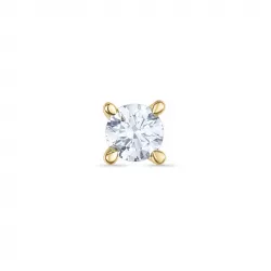 1 x 0,15 ct diamant solitaireørepynt i 14 karat gull med diamant 