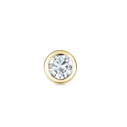 1 x 0,09 ct diamant solitaireørepynt i 14 karat gull med diamant 
