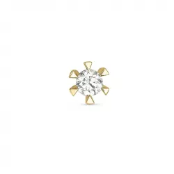 1 x 0,11 ct diamant solitaireørepynt i 14 karat gull med diamant 