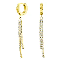 vanntette lange zirkon creol i forgylt stål - OCEANA