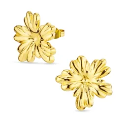 vanntette blomst øredobber i forgylt stål - OCEANA