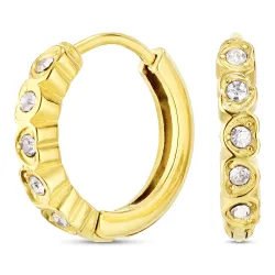 14 mm vanntette zirkon creol i forgylt stål - OCEANA