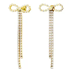 vanntette sløyfe zirkon kjedeøreringer i forgylt stål - OCEANA