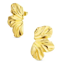 vanntette blomst øredobber i forgylt stål - OCEANA